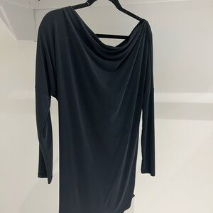 Versatile dress up or dress down black dress.